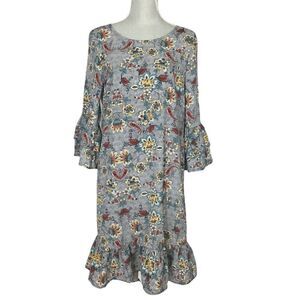 Appleseed's Black Floral Ruffle Detail Causal Dress Size M